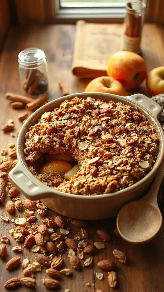 warm almond cinnamon crumble