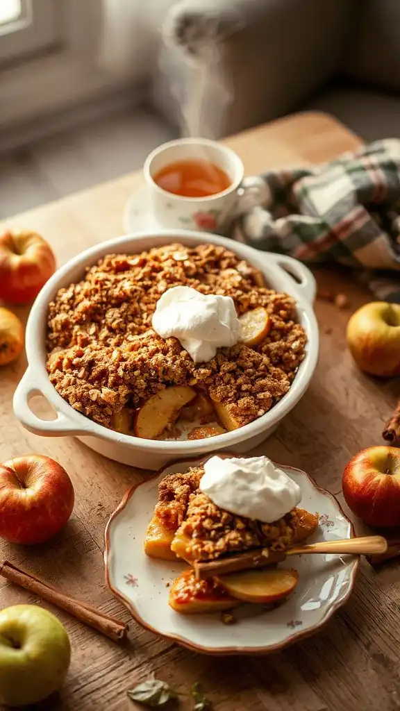 warm apple cinnamon crumble
