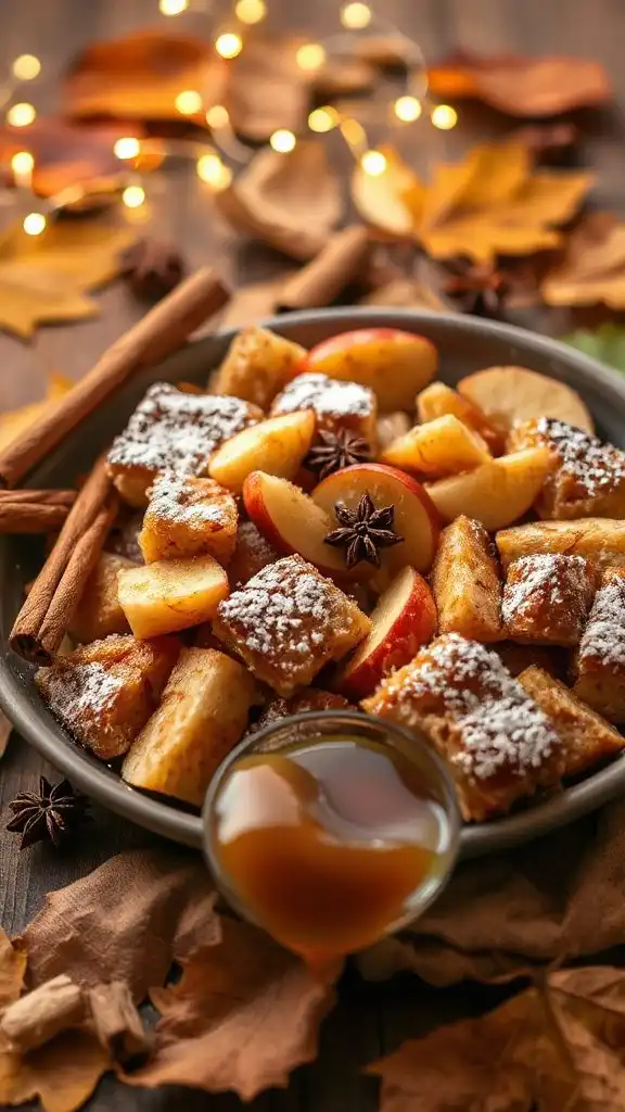 warm apple cinnamon dessert