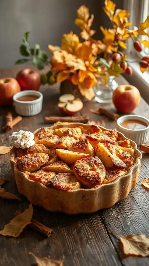 warm apple cinnamon dessert