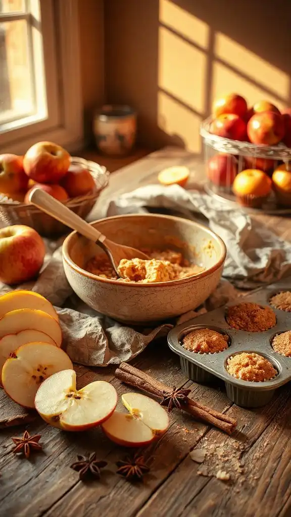 warm apple cinnamon muffins