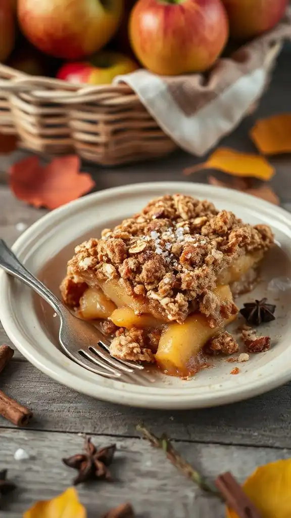 warm apple crisp dessert