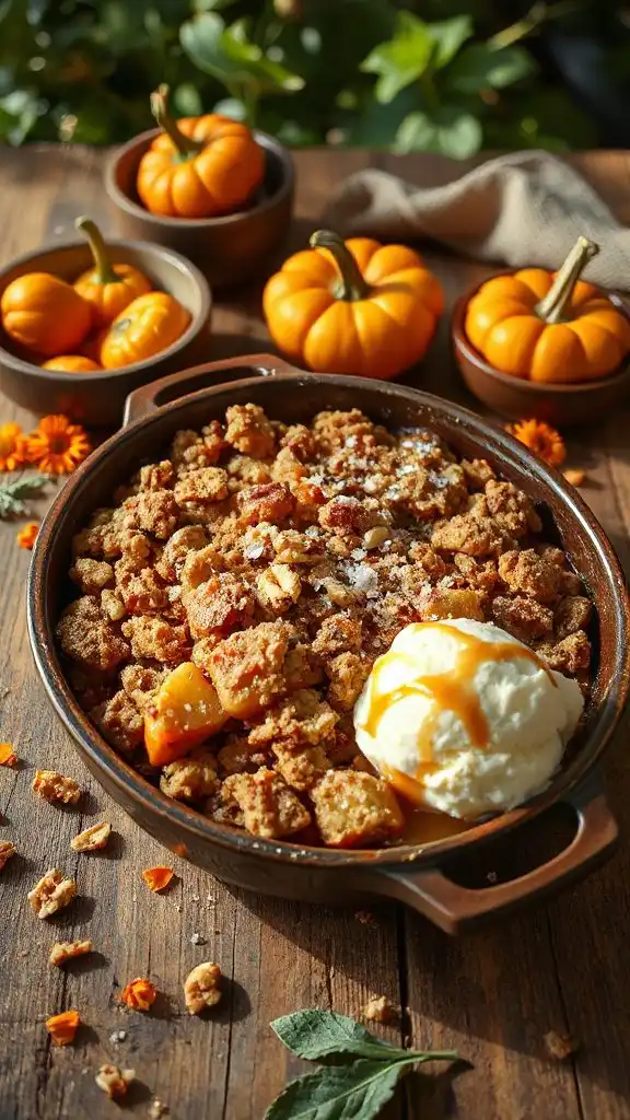 warm apple crisp dessert