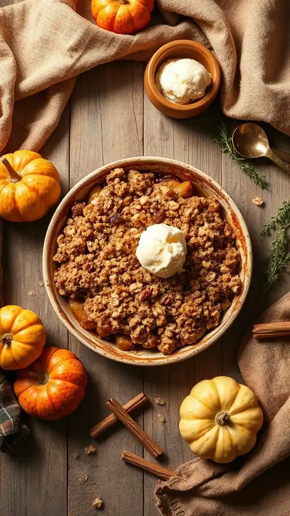 warm apple crisp dessert