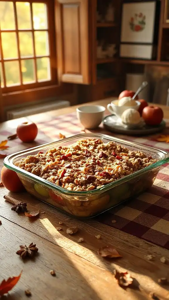 warm apple crisp dessert