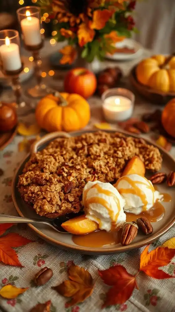warm apple crisp dessert