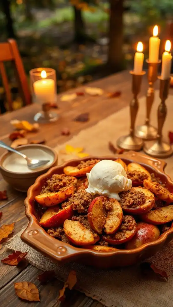 warm apple crisp dessert
