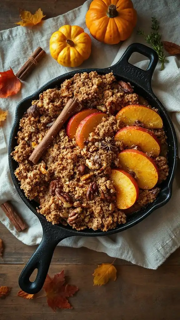 warm apple crumble dessert