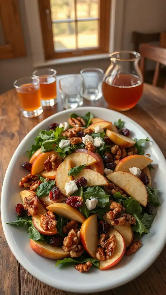 warm apple walnut salad