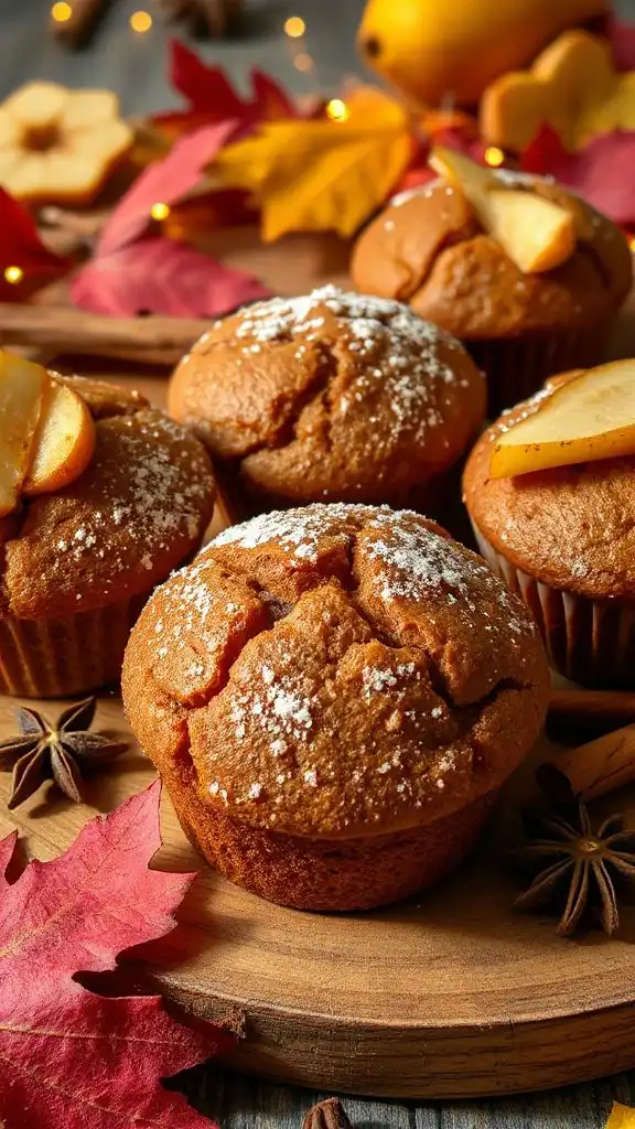 warm autumn gingerbread muffins