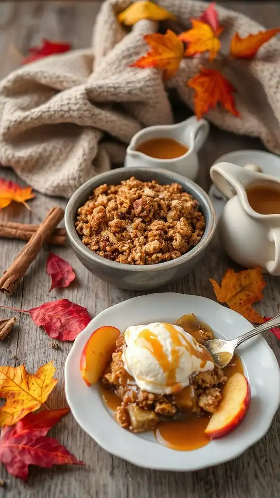 warm caramel apple dessert