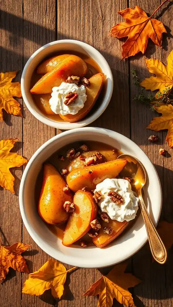 warm caramelized pear dessert