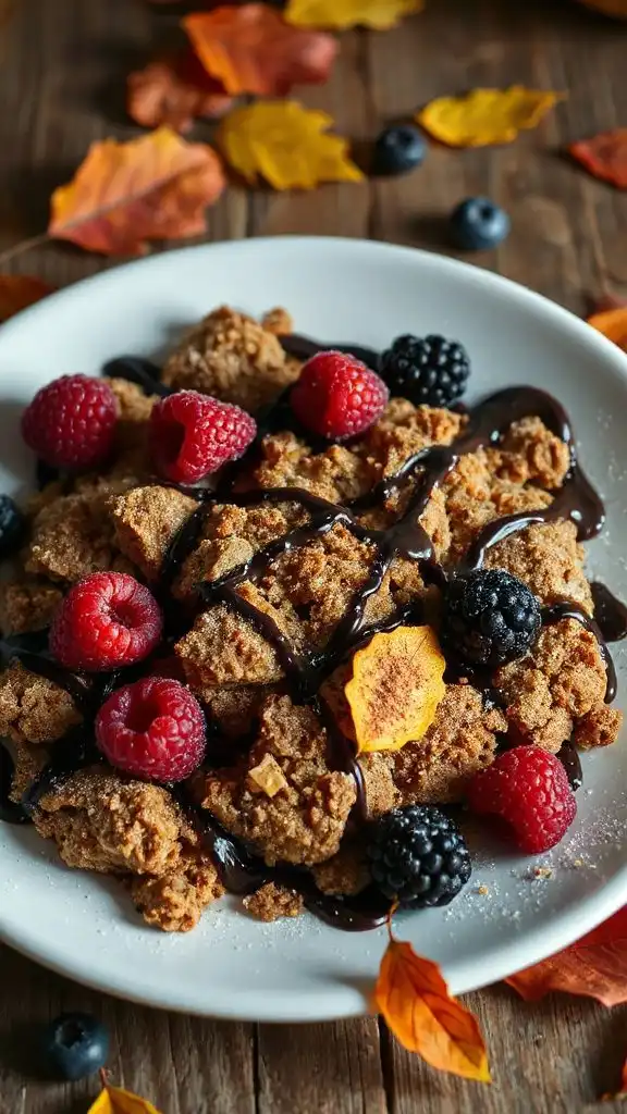 warm chocolate berry crumble