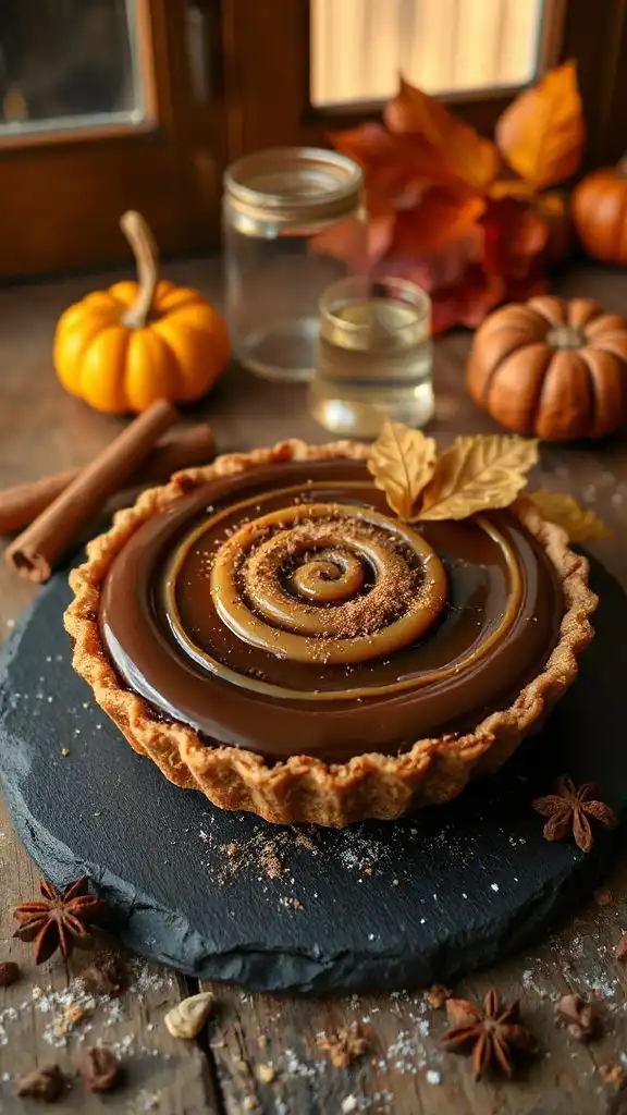 warm chocolate chai tart