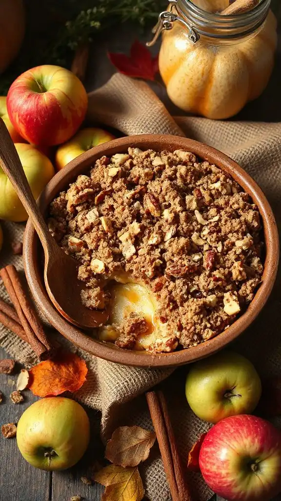 warm cinnamon apple crumble