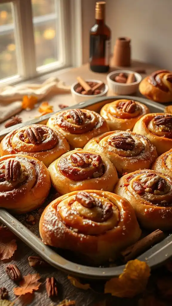 warm cinnamon pecan buns
