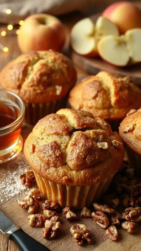 warm cinnamon walnut muffins