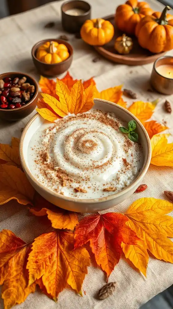warm coconut rice pudding