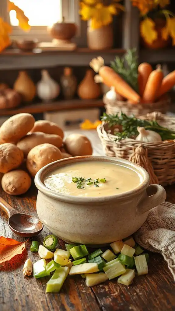 warm comforting potato soup