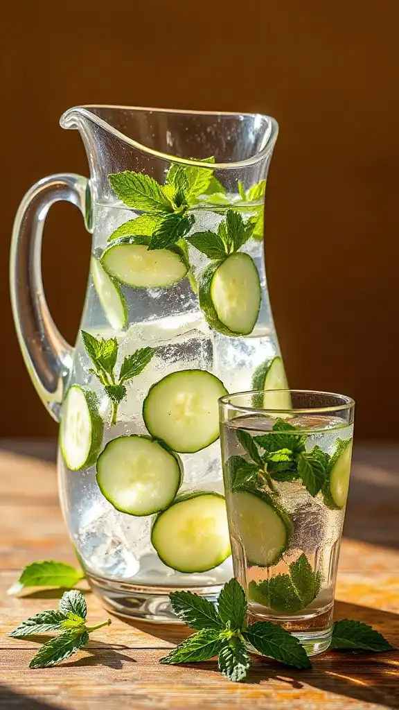 warm cucumber mint infusion