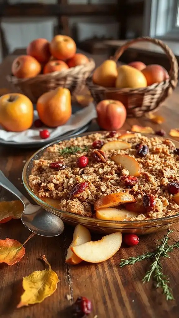 warm fruit crumble delight