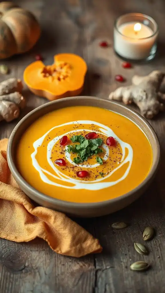warm ginger butternut soup