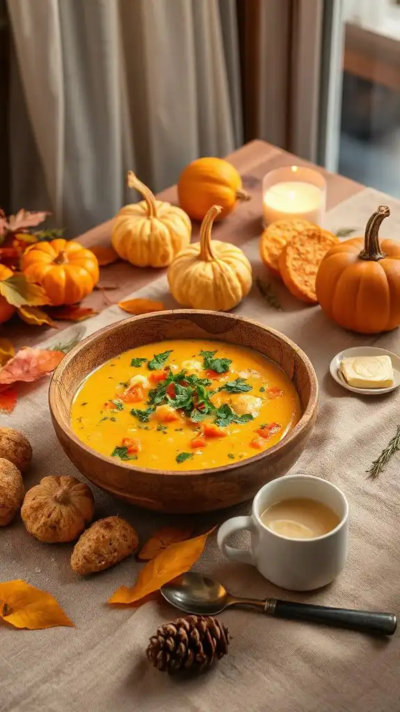 warm hearty vegetable chowder