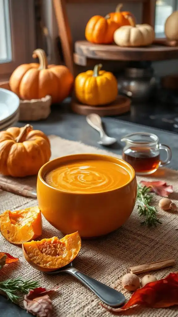 warm pumpkin spice soup