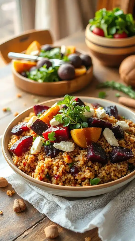 warm quinoa beet salad