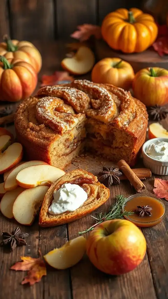 warm spiced apple butter cake