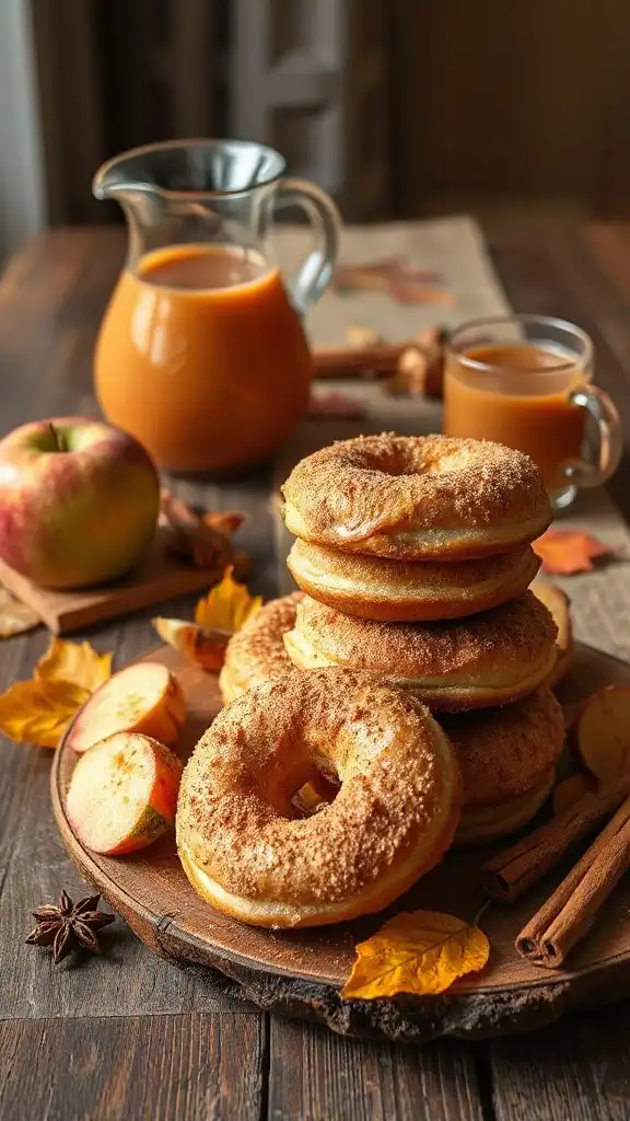warm spiced apple cider donuts