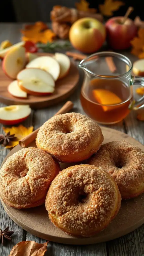 warm spiced apple cider donuts