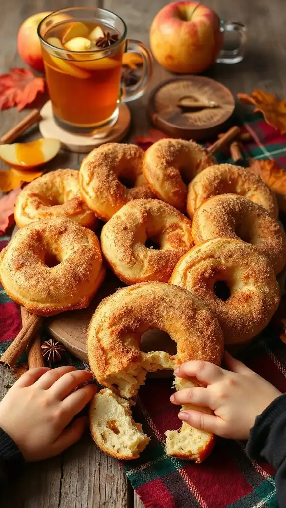 warm spiced apple cider doughnuts