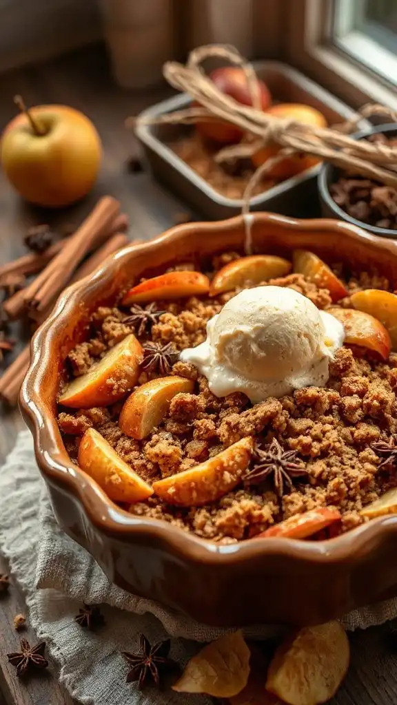 warm spiced apple dessert