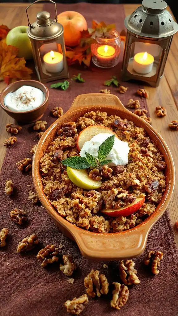 warm spiced apple dessert