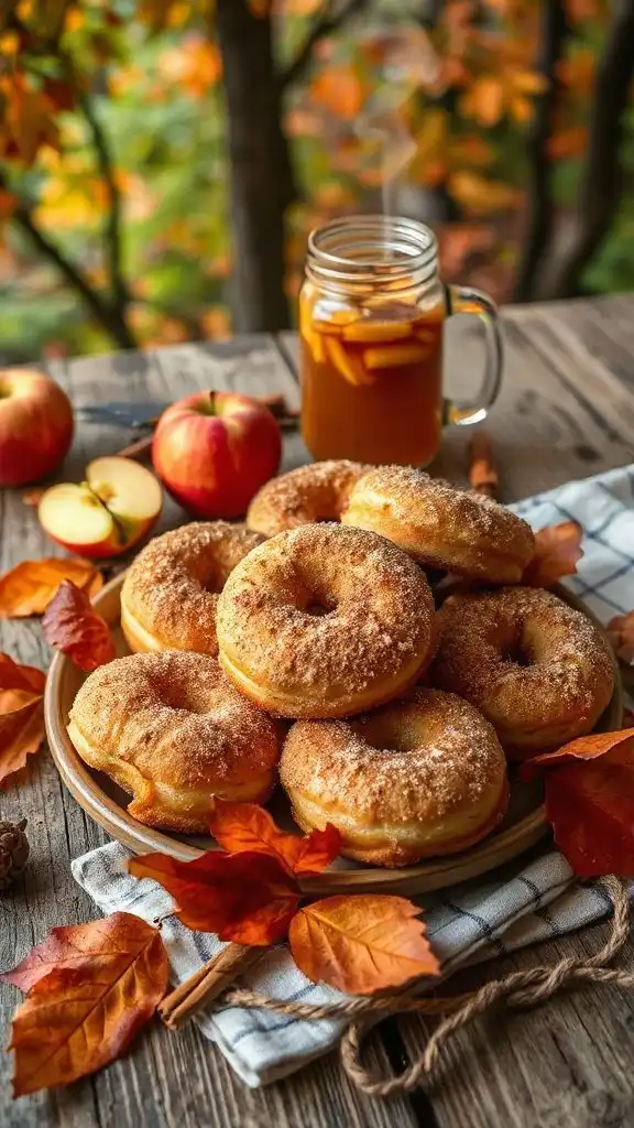 warm spiced apple doughnuts
