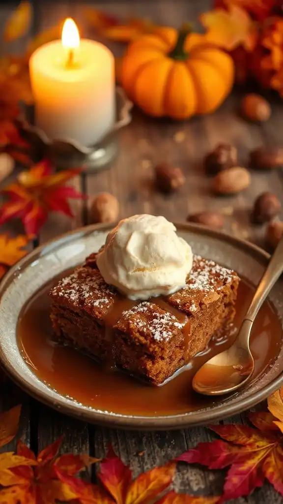 warm spiced gingerbread dessert