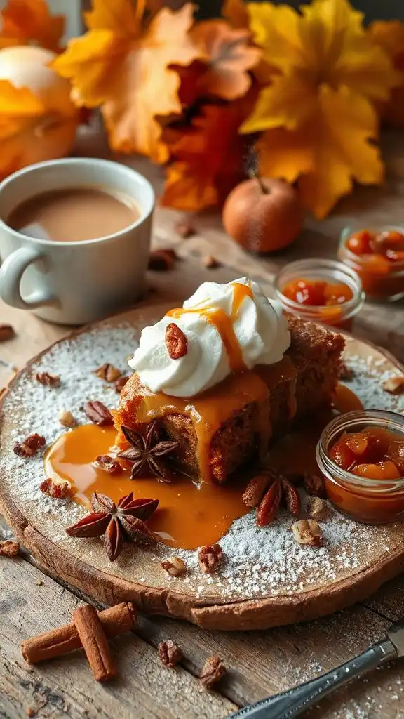 warm spiced gingerbread pudding