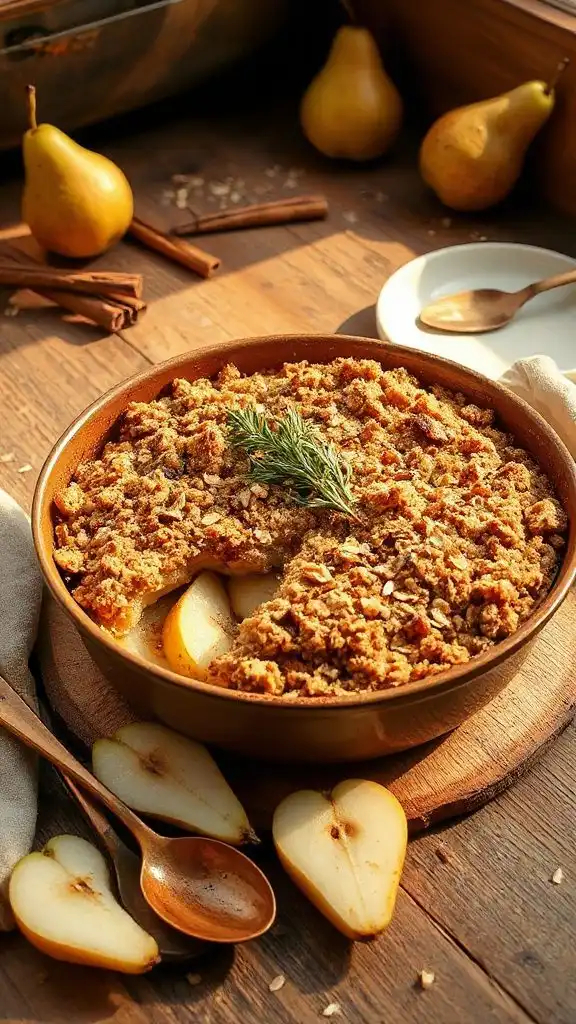 warm spiced pear dessert