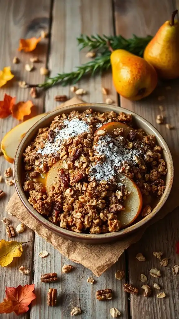 warm spiced pear dessert