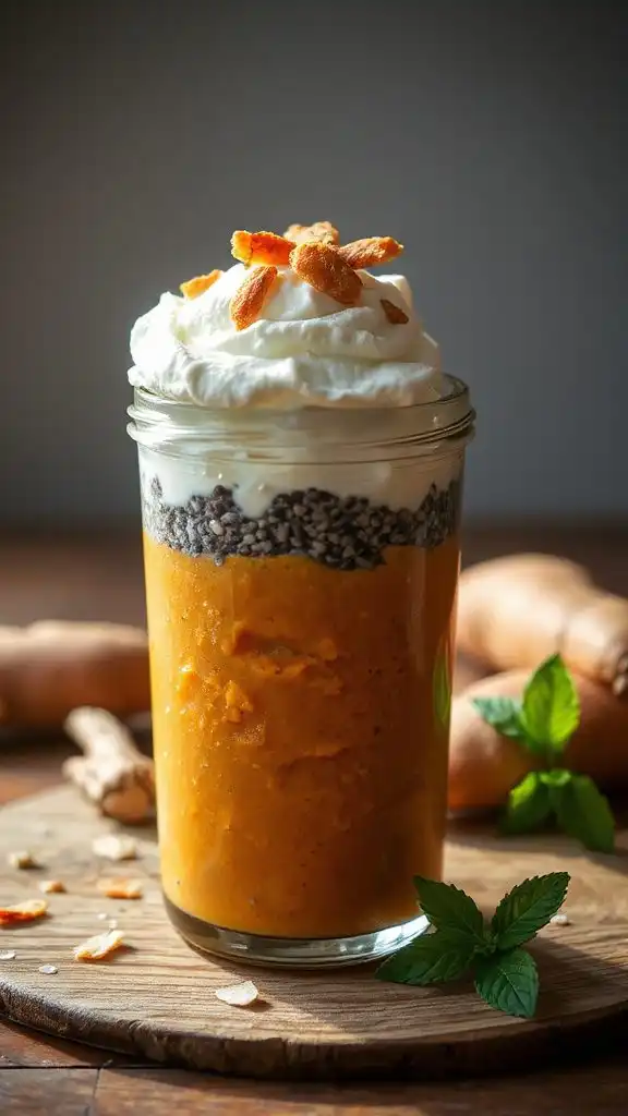 warm sweet potato chia pudding