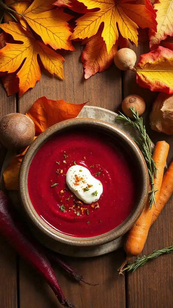 warming spiced beet carrot soup