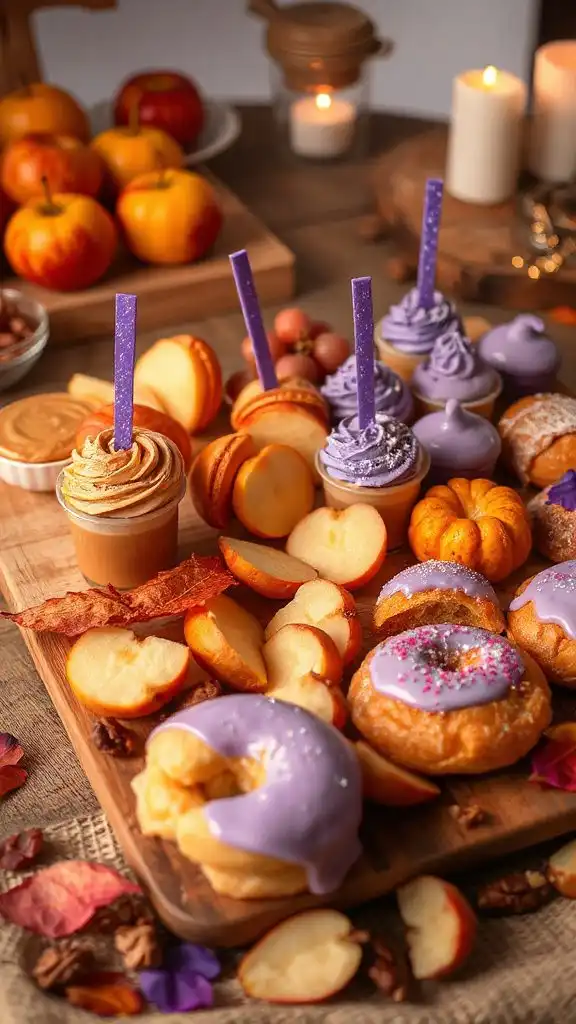 whimsical apple themed dessert board