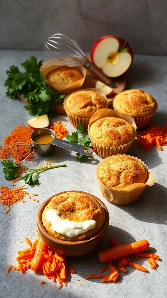 wholesome apple carrot muffins