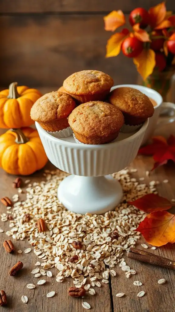 wholesome autumn inspired oat muffins