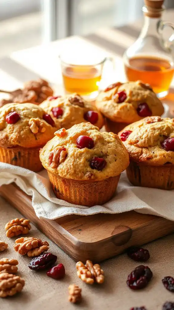 wholesome maple cranberry muffins