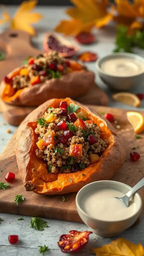 wholesome quinoa stuffed sweet potatoes