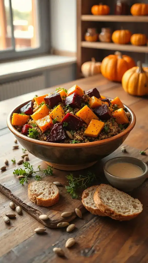 wholesome roasted quinoa salad