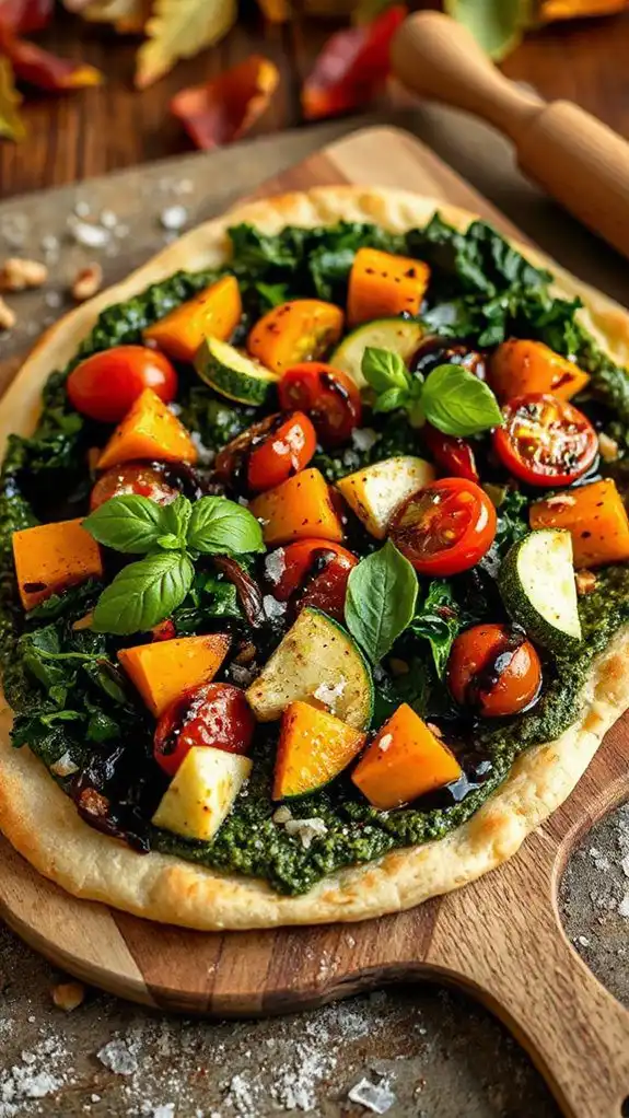 wholesome vegetable pesto flatbread wholesome vegetable pesto flatbread