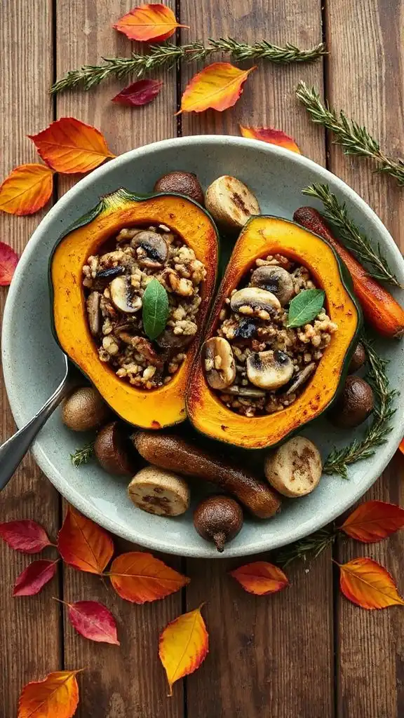 wild rice mushroom acorn squash